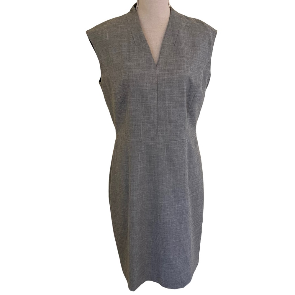 Talbots Grey(Black & White Woven) Sleeveless Sheath Dress 10